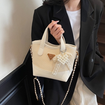 Τσάντα bucket bag από PU δέρμα, με φερμουάρ, επένδυση πολυεστέρα, Άνοιξη 2025