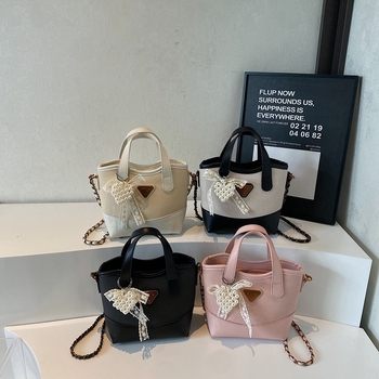 Τσάντα bucket bag από PU δέρμα, με φερμουάρ, επένδυση πολυεστέρα, Άνοιξη 2025