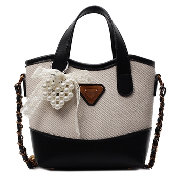Τσάντα bucket bag από PU δέρμα, με φερμουάρ, επένδυση πολυεστέρα, Άνοιξη 2025