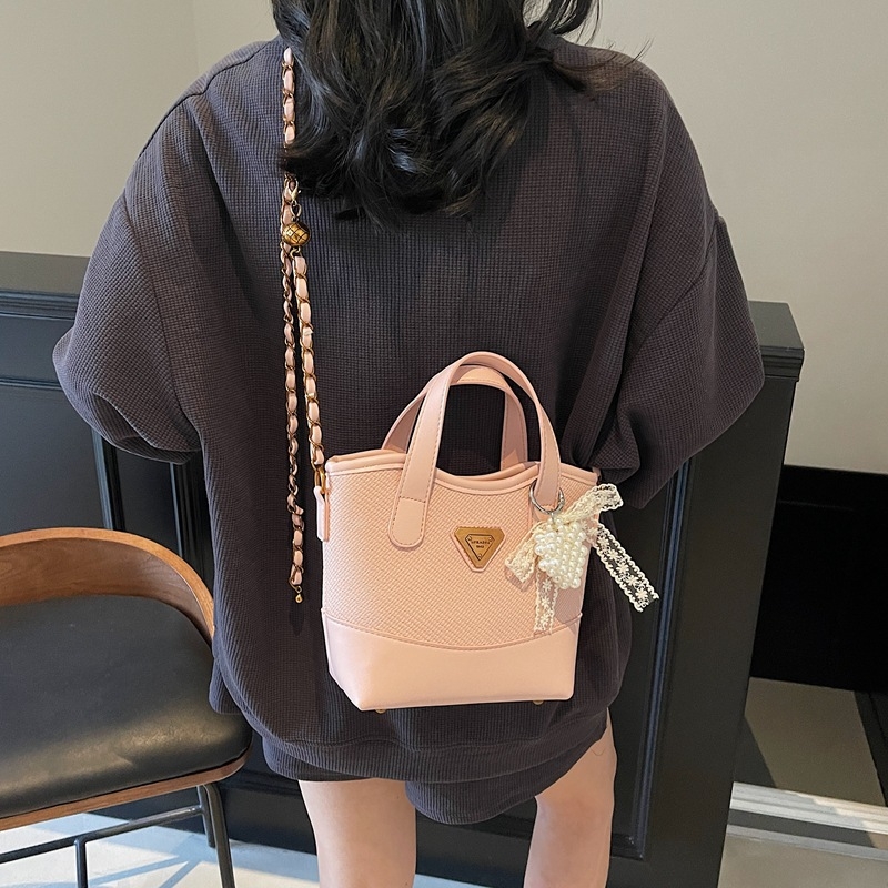 Τσάντα bucket bag από PU δέρμα, με φερμουάρ, επένδυση πολυεστέρα, Άνοιξη 2025
