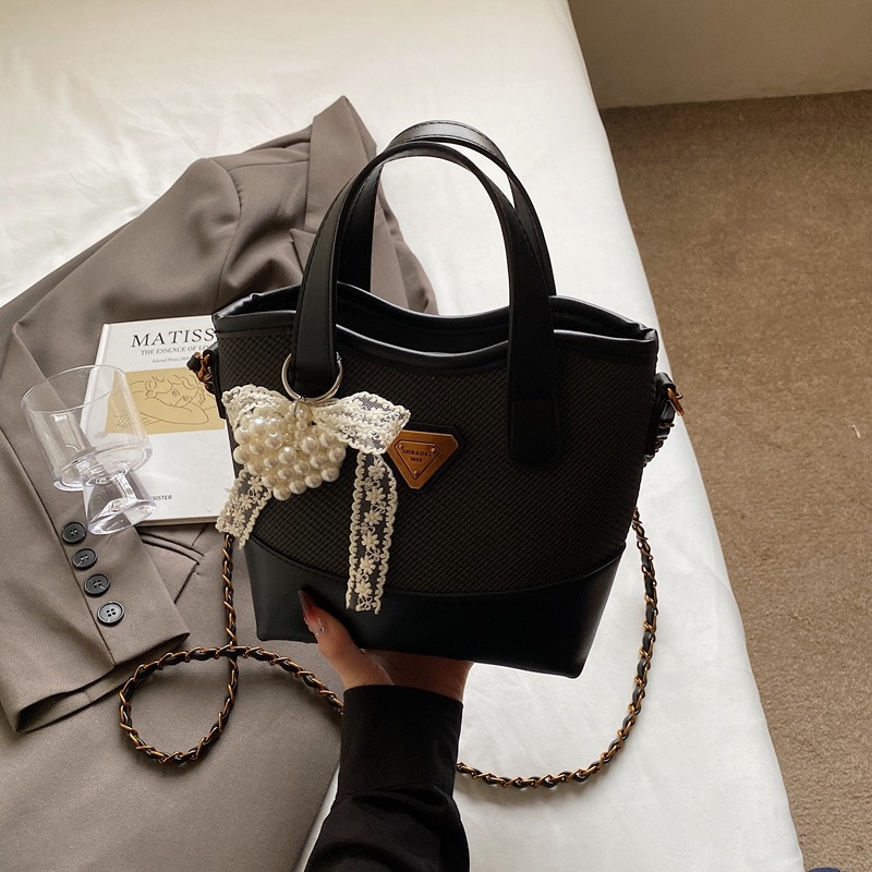 Τσάντα bucket bag από PU δέρμα, με φερμουάρ, επένδυση πολυεστέρα, Άνοιξη 2025