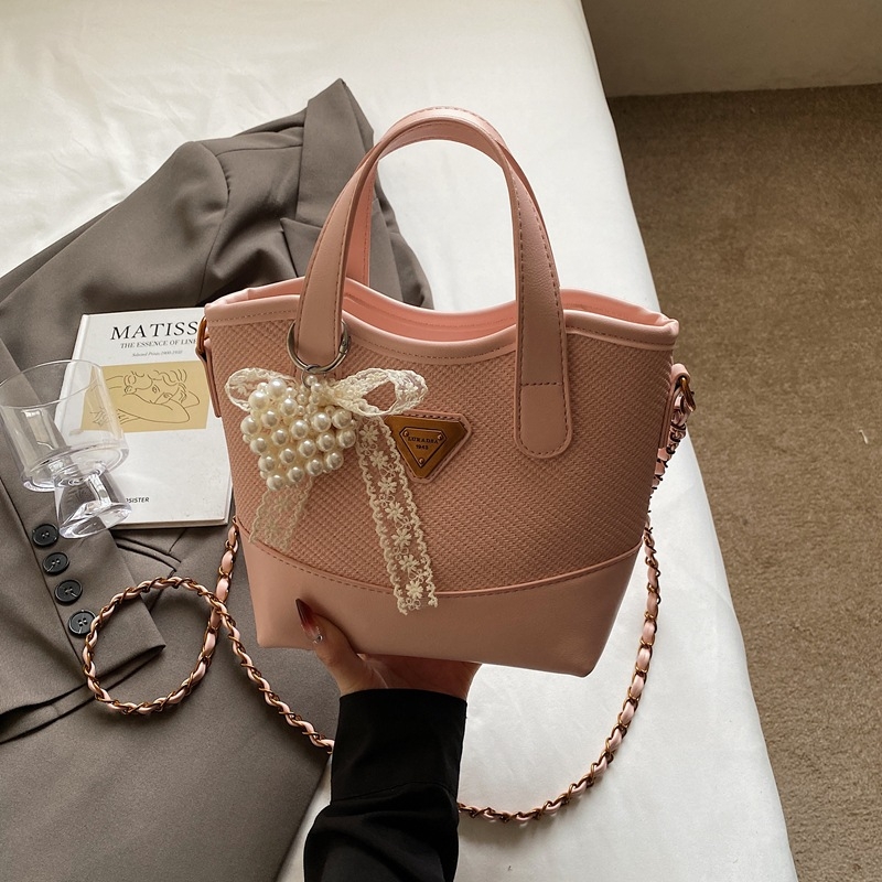 Τσάντα bucket bag από PU δέρμα, με φερμουάρ, επένδυση πολυεστέρα, Άνοιξη 2025