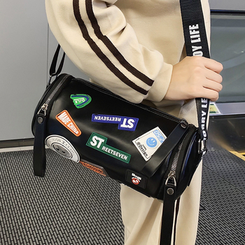 Bucket bag — PU υλικό, κυλινδική μορφή, σχεδίαση κυλίνδρου, φερμουάρ για το άνοιγμα, πολυεστερική επένδυση