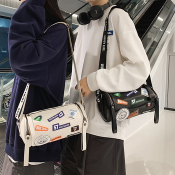 Bucket bag — PU υλικό, κυλινδική μορφή, σχεδίαση κυλίνδρου, φερμουάρ για το άνοιγμα, πολυεστερική επένδυση