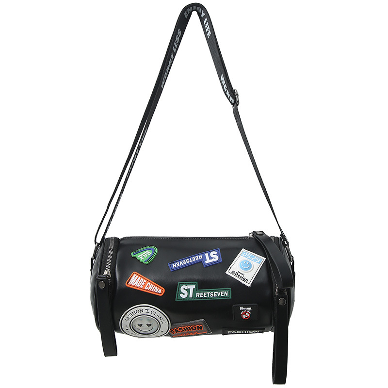 Bucket bag — PU υλικό, κυλινδική μορφή, σχεδίαση κυλίνδρου, φερμουάρ για το άνοιγμα, πολυεστερική επένδυση