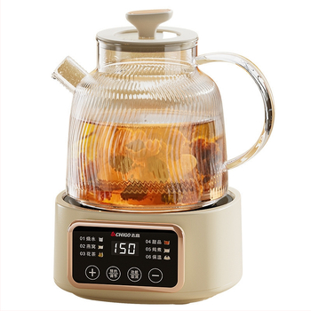 Chigo Oală de sănătate din sticlă, multifuncțională pentru ceai și apă, capacitate ≤1 L, 500W, 220V, control tactil, corp integral din sticlă