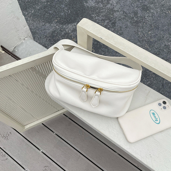 Τσάντα crossbody - στυλ δρόμου, PU δέρμα, τσάντα με σχήμα μαξιλαριού, κουτιού τύπου, με φερμουάρ