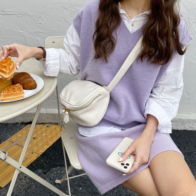 Τσάντα crossbody - στυλ δρόμου, PU δέρμα, τσάντα με σχήμα μαξιλαριού, κουτιού τύπου, με φερμουάρ