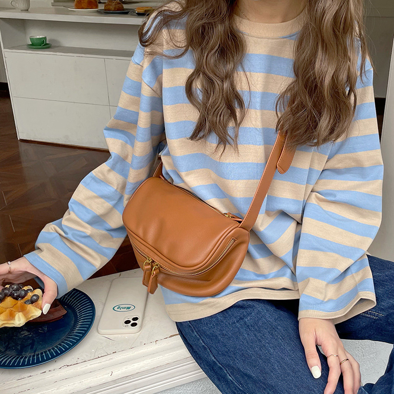 Τσάντα crossbody - στυλ δρόμου, PU δέρμα, τσάντα με σχήμα μαξιλαριού, κουτιού τύπου, με φερμουάρ