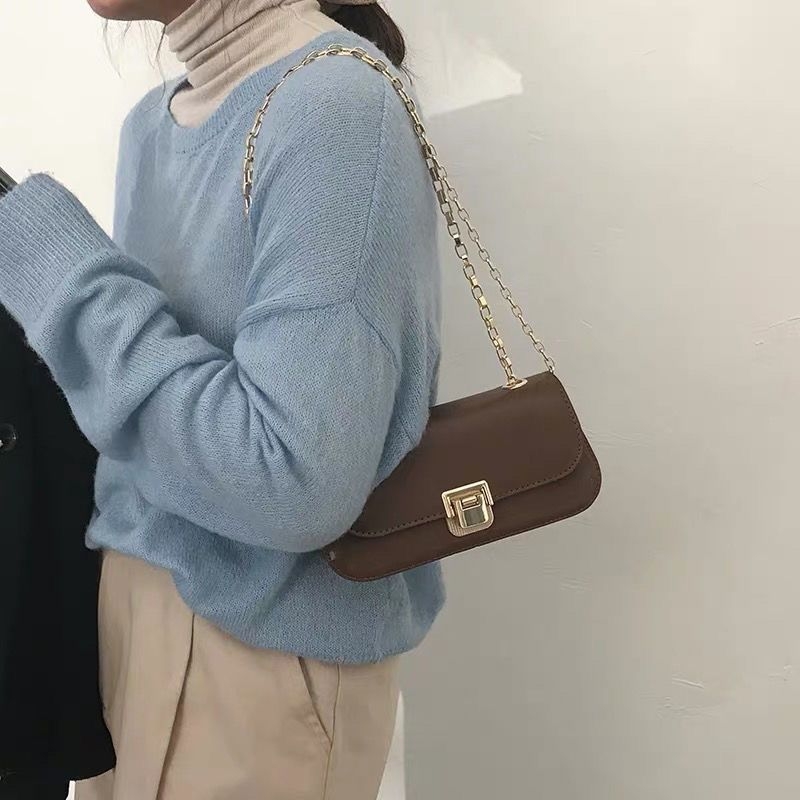 Corduroy τσαντάκι μασχάλης με αλυσίδα, crossbody, PU επένδυση, μάρκα Yinse, για χαλαρές μετακινήσεις (λανσαρισμένο άνοιξη 2018)
