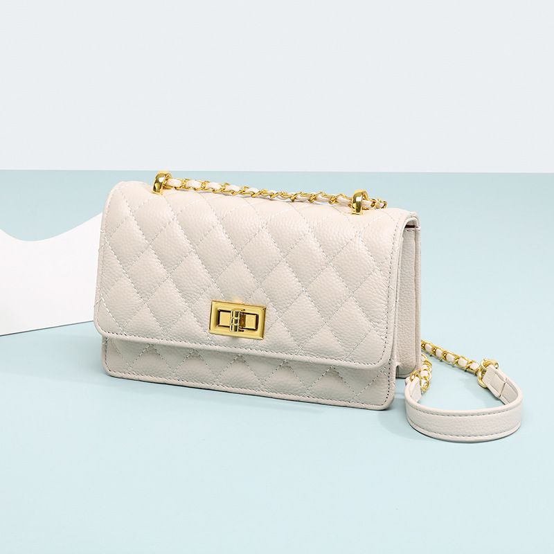 Geantă de damă din piele naturală, crossbody, formă pătrată orizontală, închidere cu capac, piele de vită prim strat