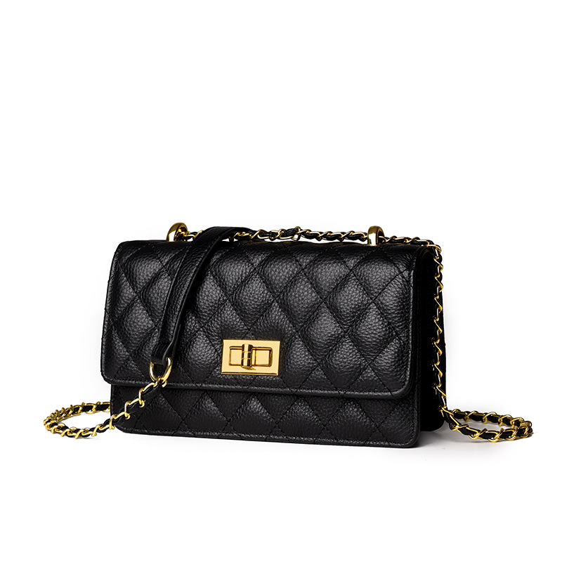 Geantă de damă din piele naturală, crossbody, formă pătrată orizontală, închidere cu capac, piele de vită prim strat