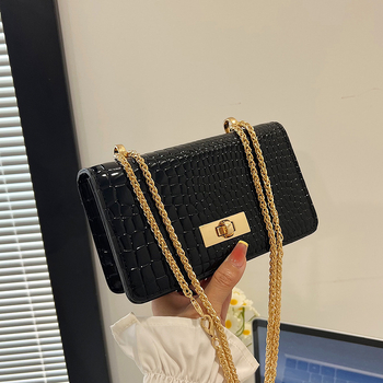 Τσάντα PU με στυλ δρόμου, crossbody τετραγωνικού σχήματος, με καπάκι και εσωτερική θήκη για κινητό