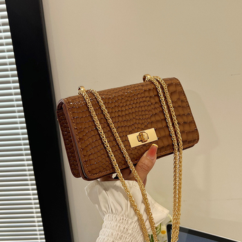 Τσάντα PU με στυλ δρόμου, crossbody τετραγωνικού σχήματος, με καπάκι και εσωτερική θήκη για κινητό