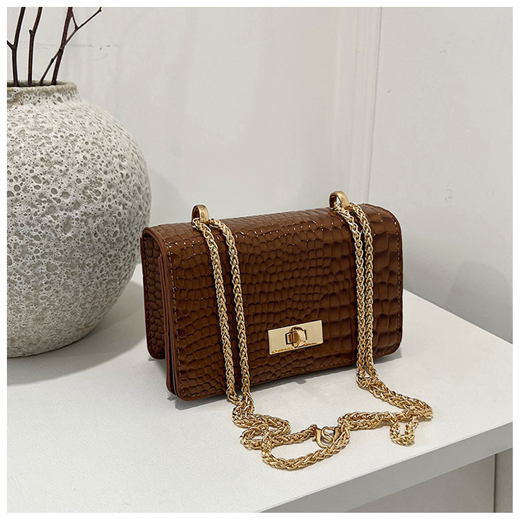 Τσάντα PU με στυλ δρόμου, crossbody τετραγωνικού σχήματος, με καπάκι και εσωτερική θήκη για κινητό