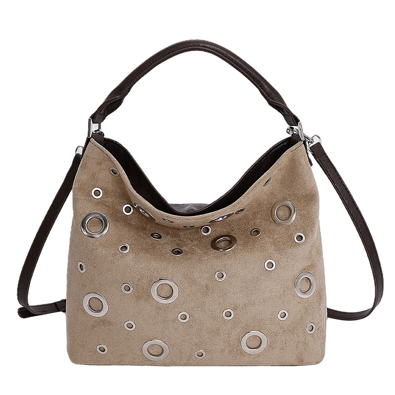 Γυναικεία σουέντ crossbody τσάντα, οριζόντιου τετράγωνου σχήματος, φερμουάρ, Φθινόπωρο 2025