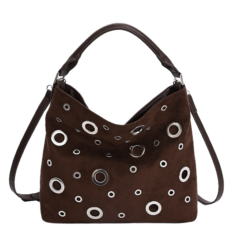 Γυναικεία σουέντ crossbody τσάντα, οριζόντιου τετράγωνου σχήματος, φερμουάρ, Φθινόπωρο 2025