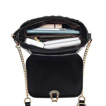 PU δερμάτινη κυκλική τσάντα crossbody με φερμουάρ και εσωτερικές θήκες