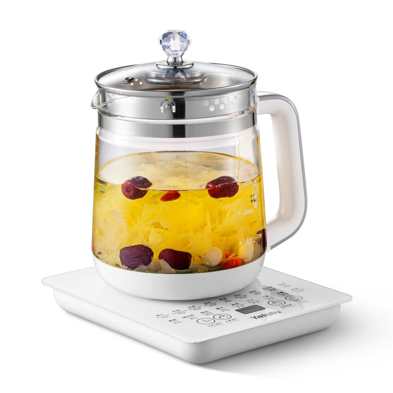 YALULU Y06 oală de sănătate din sticlă, capacitate 1.5–2 L, 110 V, 500–1000 W