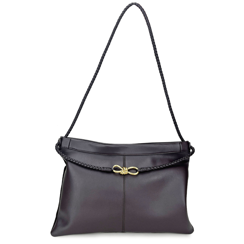Γυναικεία crossbody δερμάτινη τσάντα, αστικός μινιμαλισμός, δέρμα δεύτερου στρώματος βοοειδών, οριζόντιο τετράγωνο σχήμα, μαγνητικό κλείσιμο