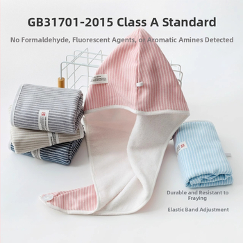 Čiapka na sušenie vlasov, 100% bavlna, hmotnosť 50–79 g, nasiakavosť 0–5 s, 16 vlákien