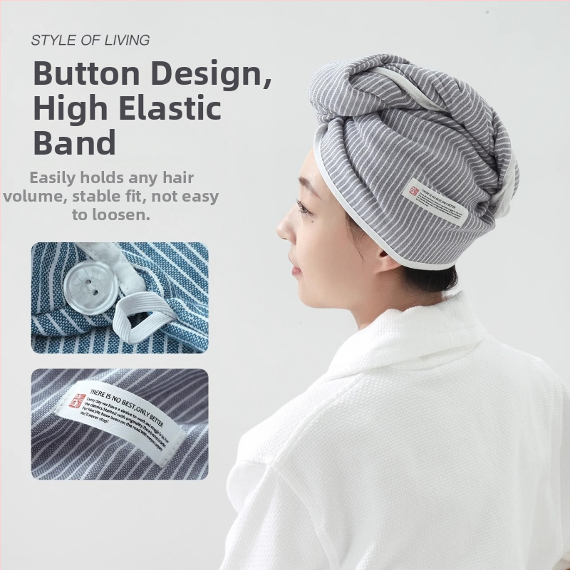 Čiapka na sušenie vlasov, 100% bavlna, hmotnosť 50–79 g, nasiakavosť 0–5 s, 16 vlákien