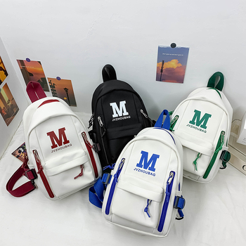 Geantă crossbody din nylon, model litere, unisex, cu o singură curea, vară 2023