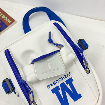 Geantă crossbody din nylon, model litere, unisex, cu o singură curea, vară 2023