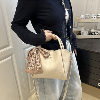 Γυναικεία bucket bag, αστικός μινιμαλισμός, PU υλικό, οριζόντιο τετράγωνο σχήμα, φερμουάρ