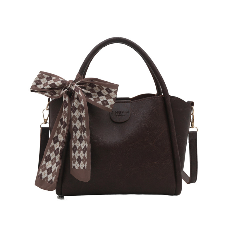 Γυναικεία bucket bag, αστικός μινιμαλισμός, PU υλικό, οριζόντιο τετράγωνο σχήμα, φερμουάρ