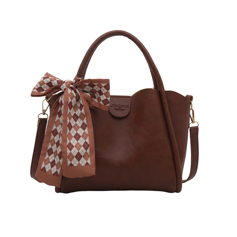 Γυναικεία bucket bag, αστικός μινιμαλισμός, PU υλικό, οριζόντιο τετράγωνο σχήμα, φερμουάρ