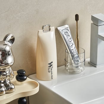 Set portabil pentru suport de periuțe de dinți — plastic, pahar transparent pentru periuță, pahar pentru apă de gură, cutie pentru periuță, 60 buc.