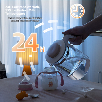 Ceainic din sticlă pentru ceai sănătos, cu regulator de lapte integrat, capacitate 1–1,5 L, 220V, 500–1000W, termostat cu presiune