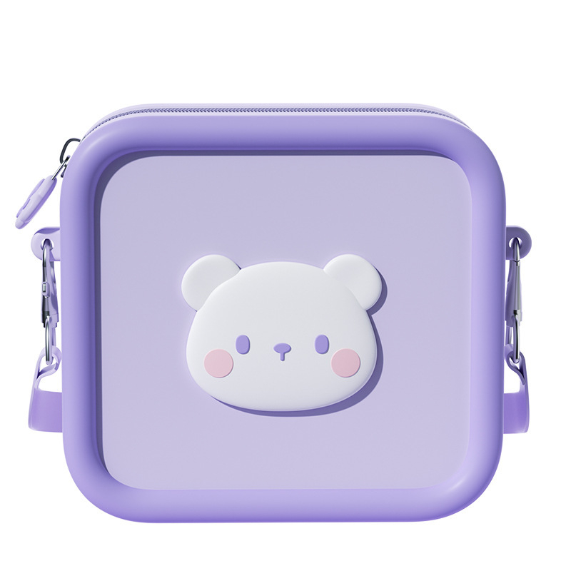 Детска чанта за през рамо с карикатурен дизайн – силиконова, унисекс, за детска градина, устойчива на износване, за ежедневна употреба