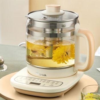 Little Bear YSH-D15T6 ceainic electric pentru sănătate cu filtru, 1.5L, 220V, 500–1000W, corp din sticlă borosilicatat, termostat digital, control mecanic