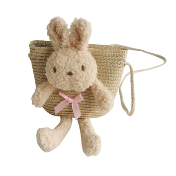 Detská taška cez rameno z trstiny – vzor zvieraťa, priedušná a rozširujúca sa, unisex pre predškolák, roztomilý detský organizér