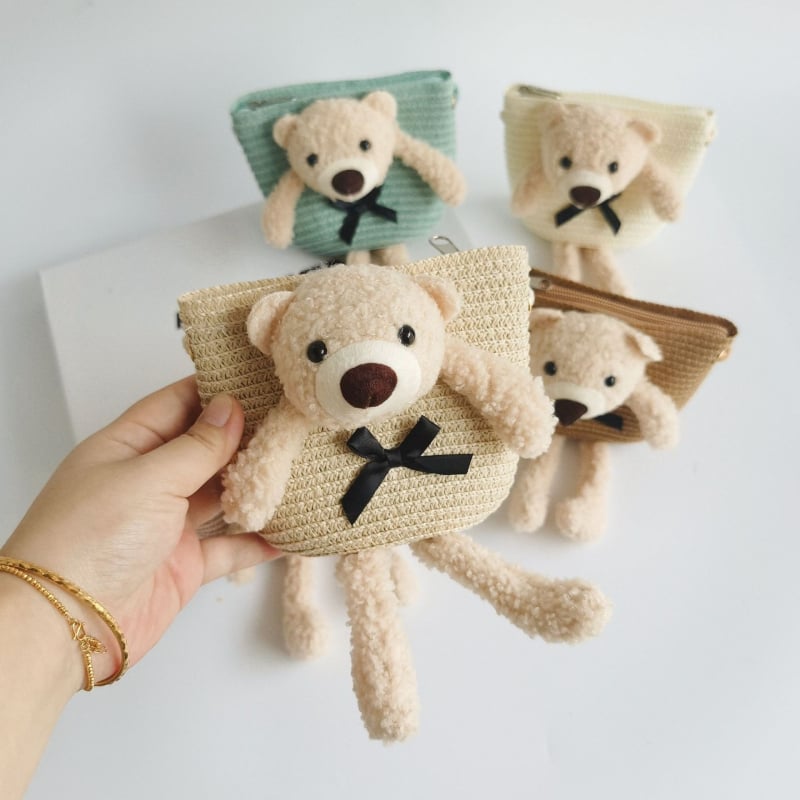 Detská taška cez rameno z trstiny – vzor zvieraťa, priedušná a rozširujúca sa, unisex pre predškolák, roztomilý detský organizér