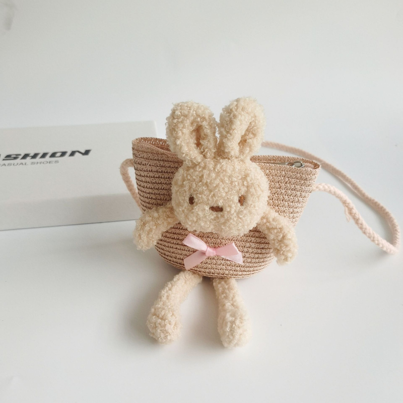 Detská taška cez rameno z trstiny – vzor zvieraťa, priedušná a rozširujúca sa, unisex pre predškolák, roztomilý detský organizér