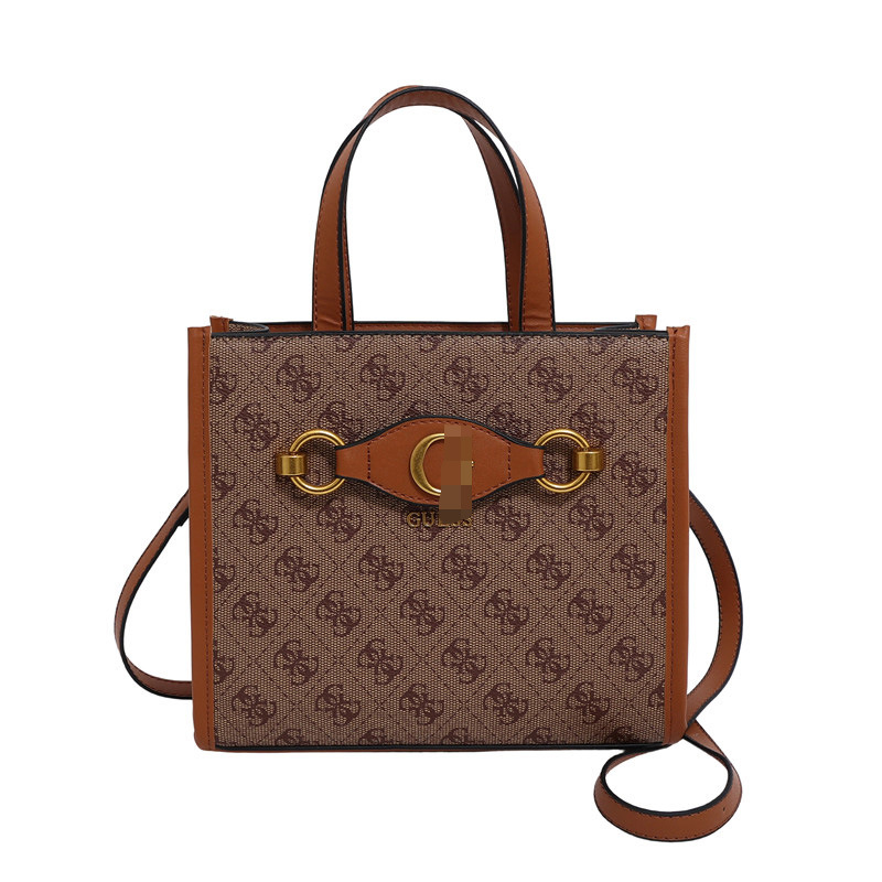 PU kožna Tote torba, horizontalni kvadratni oblik, zatvaranje na zip, džep za mobitel