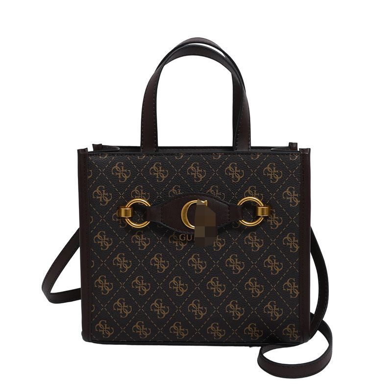 PU kožna Tote torba, horizontalni kvadratni oblik, zatvaranje na zip, džep za mobitel