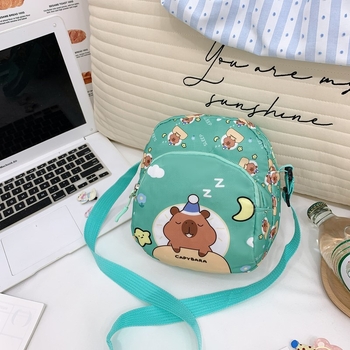 Detská ramenná taška s karikatúrnym vzorom, nylonový materiál, priedušná, na denné použitie v škôke