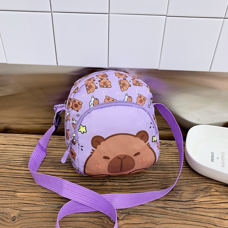 Detská ramenná taška s karikatúrnym vzorom, nylonový materiál, priedušná, na denné použitie v škôke