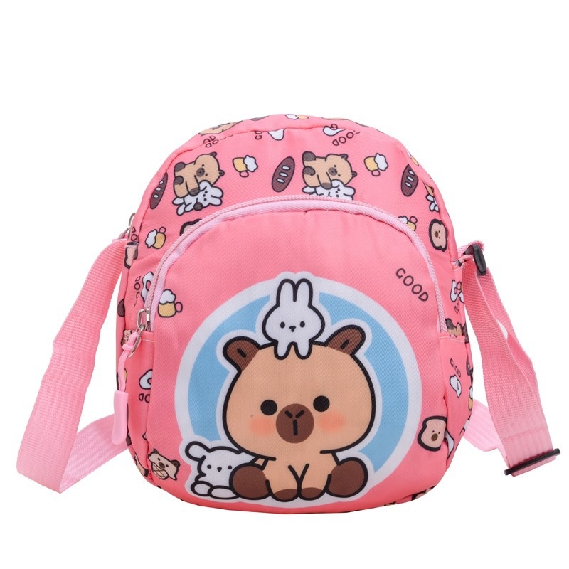 Detská ramenná taška s karikatúrnym vzorom, nylonový materiál, priedušná, na denné použitie v škôke