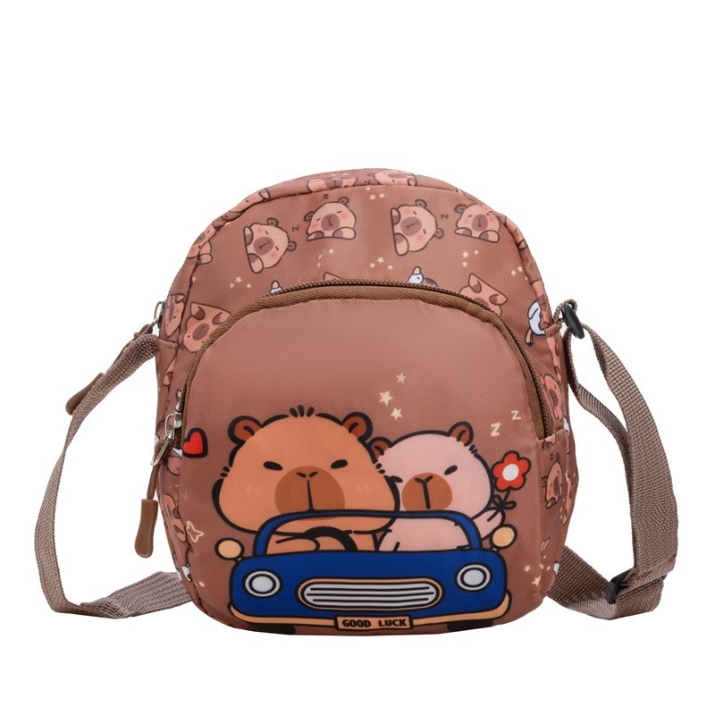 Detská ramenná taška s karikatúrnym vzorom, nylonový materiál, priedušná, na denné použitie v škôke