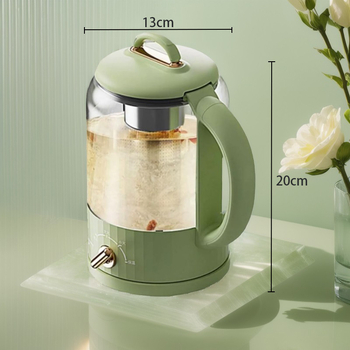 Cajnik za zdravlje s filtrima, tijelo od visokog borosilikatnog stakla, model DSYSH-9901, kapacitet 1–1,5 L, napon 220 V / snaga 500–1000 W, elektronički termostat