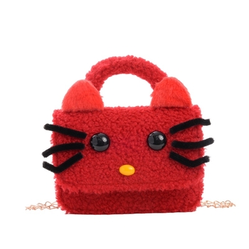 Παιδική βελούδινη τσάντα crossbody με μοτίβο γάτας, ultra-light και πτυσσόμενη, επένδυση πολυεστέρα, για κορίτσια νηπιαγωγείου