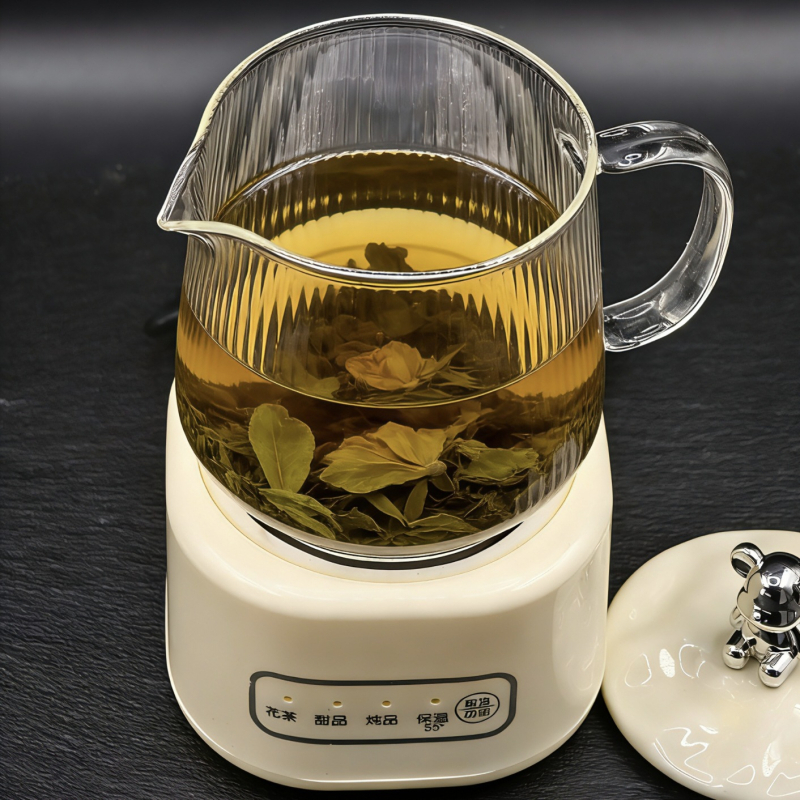 Potpuno automatski čajnik za zdravlje sa staklenim tijelom, kapacitet 1 L ili manje, 220 V, 360 W, dodirno upravljanje i tajmer