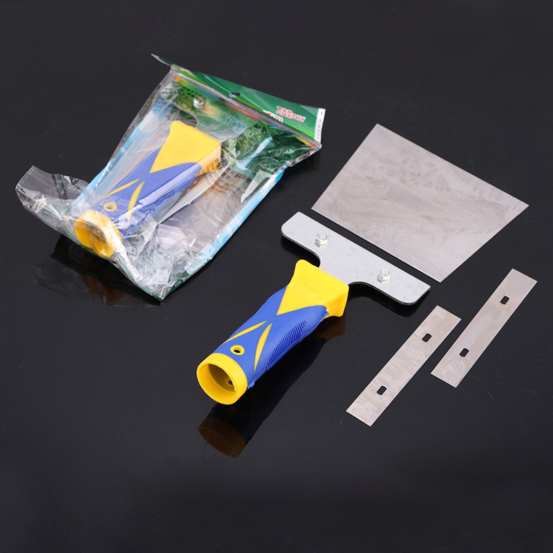 Cuțit pentru chit cu mâner din plastic, lamă plată pentru îndepărtarea vopselei și a adezivului pe plăci ceramice