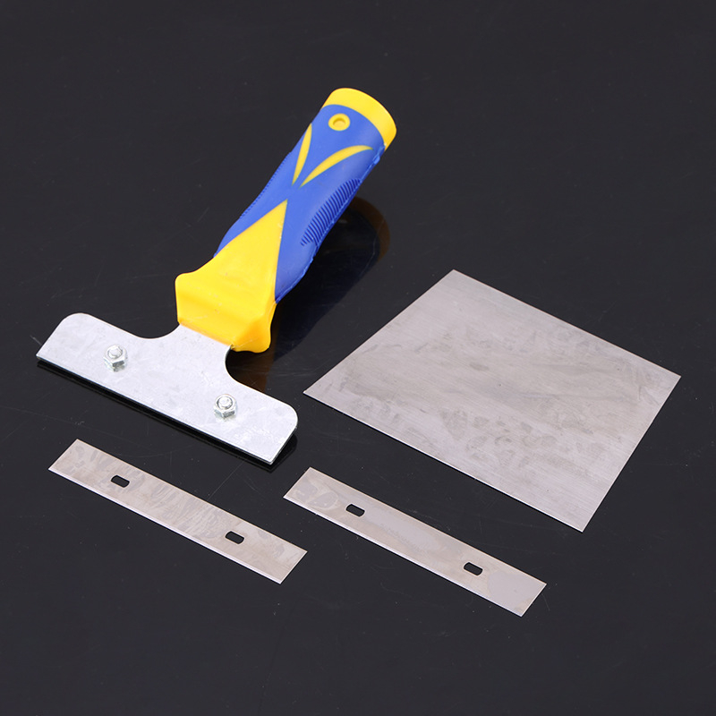 Cuțit pentru chit cu mâner din plastic, lamă plată pentru îndepărtarea vopselei și a adezivului pe plăci ceramice