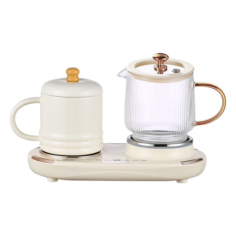 Egészséges teáskanna üvegszerkezettel és belső üvegtartállyal, 600 ml, 220 V, 375 W, érintéses vezérlés, KSD termosztát, 1–2 személy számára